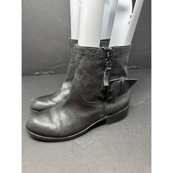 Sam Edelman Shoes - SAM EDELMAN Kacey BLACK Leather BUCKLE/ZIP DETAIL Biker‎ Moto ANKLE BOOTS Sz 9M